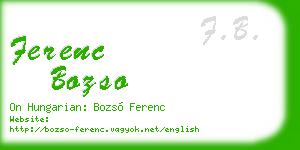 ferenc bozso business card